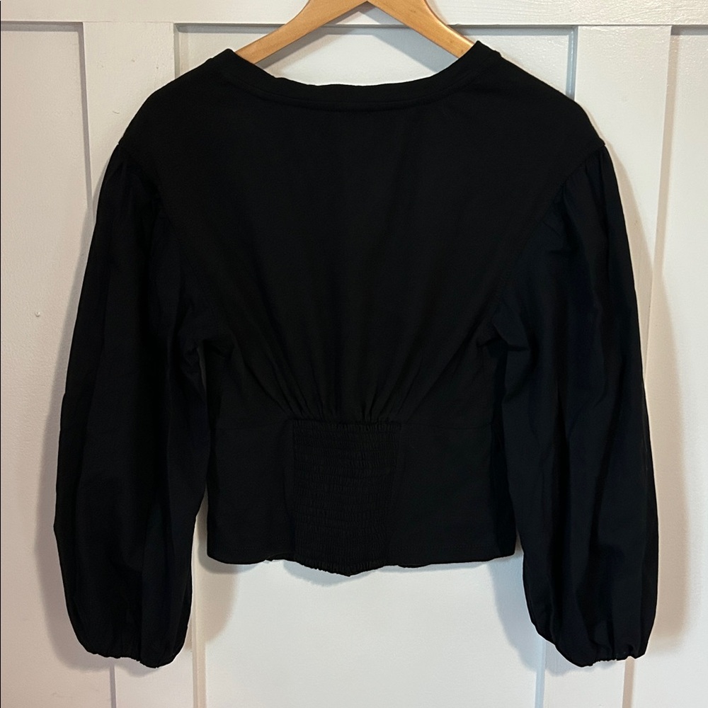 Anthropologie Balloon Sleeve Corset Top Black Women’s Size XS - Picture 4 of 12